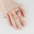 Bague Anti-Stress Rose Diamantée en Argent Sterling 925 - Rosa