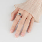 Bague Anti-Stress Rose Diamantée en Argent Sterling 925 - Rosa