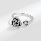 Bague Anti-Stress Rose Diamantée en Argent Sterling 925 - Rosa