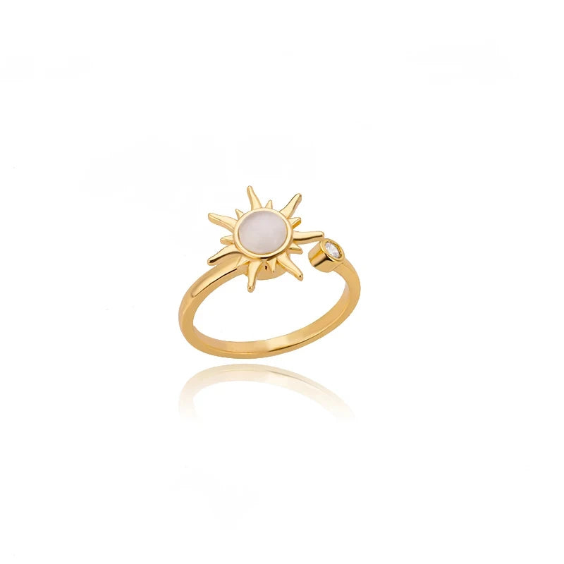 Bague Anti-Stress Tournante Soleil Ajustable - Sunshine