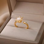 Bague Anti-Stress Tournante Soleil Ajustable - Sunshine