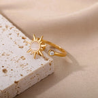 Bague Anti-Stress Tournante Soleil Ajustable - Sunshine
