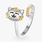 bague-anti-stress-chat-souriant-argent-or-ajustable