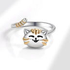 bague-anti-stress-chat-souriant-argent-or-photo