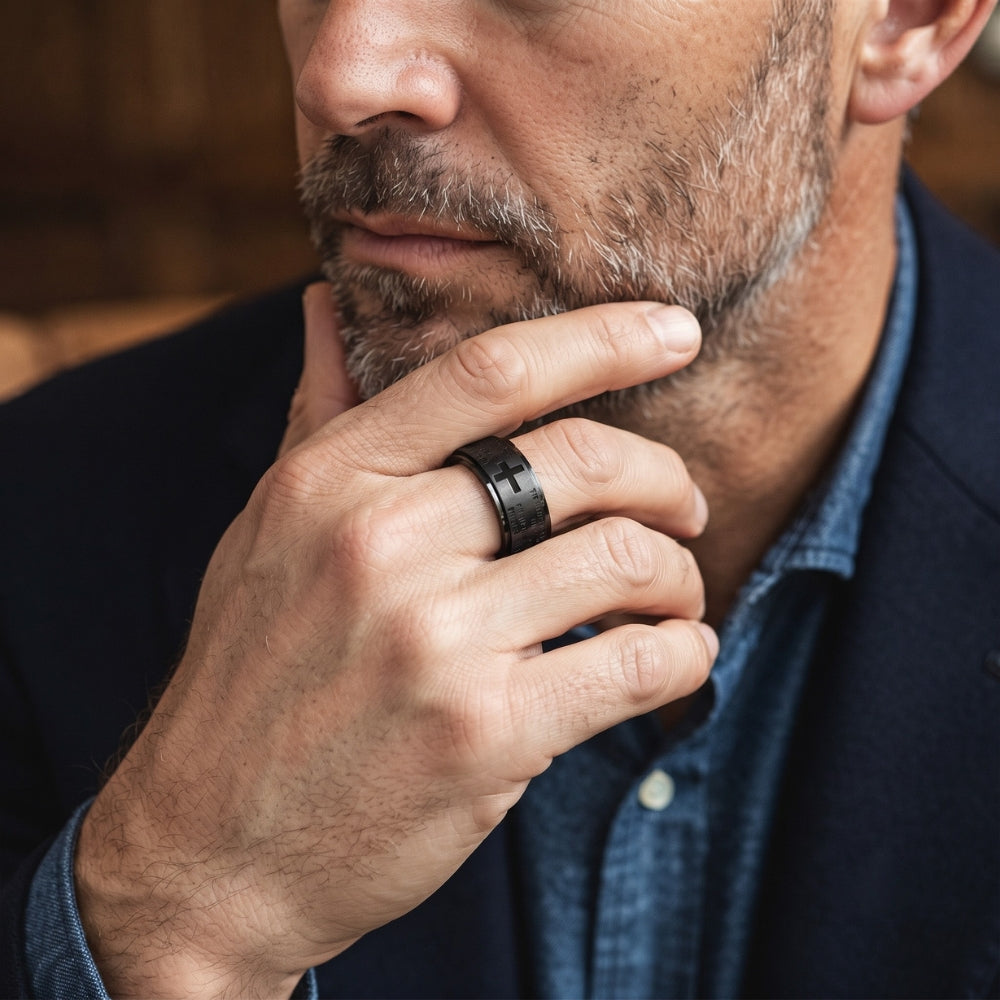 bague-anti-stress-chretienne-en-acier-inoxydable-brosse-fides-homme