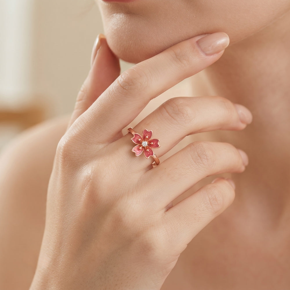 bague-anti-stress-fleur-de-pecher-tournante-en-argent-peach-femme