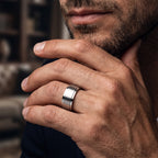 bague-anti-stress-rotative-en-acier-inoxydable-brosse-stoic-argent-homme