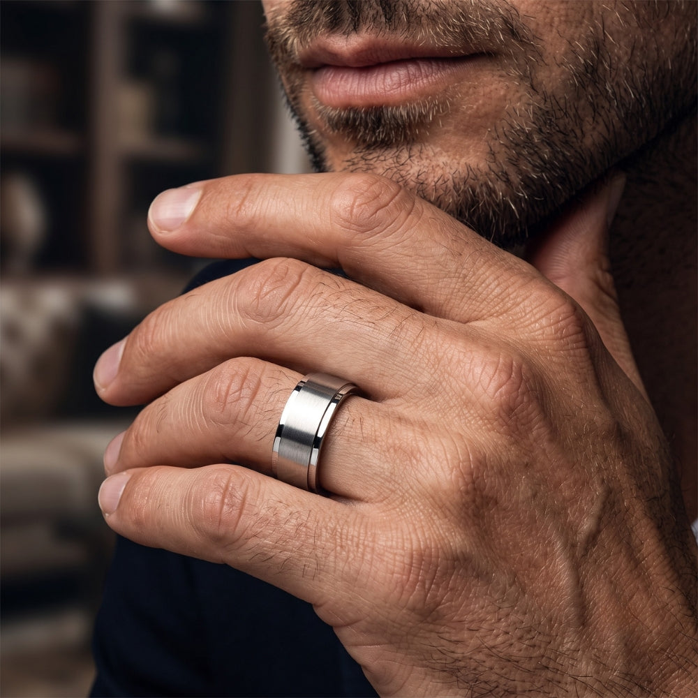 bague-anti-stress-rotative-en-acier-inoxydable-brosse-stoic-argent-homme