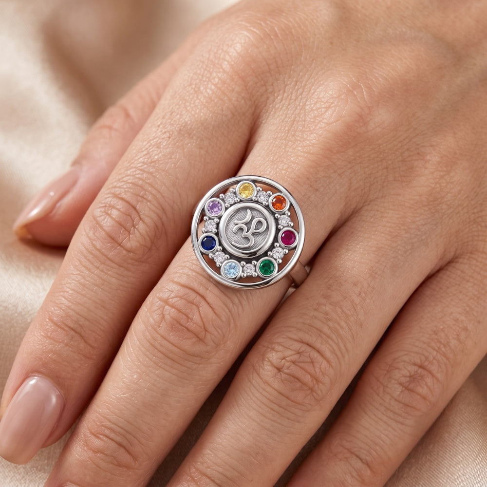 bague-anti-stress-tournante-chakras-om-maya-doigt