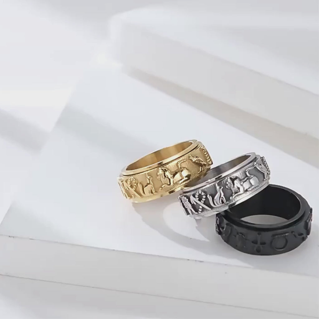 bague-anti-stress-avec-anneau-rotatif-hieroglyphes-horus-video